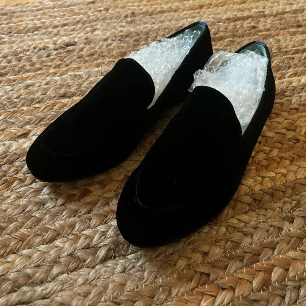Bluebird Size 9 Black Velvet Loafers Made in Brazil Luxury